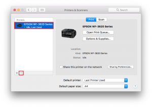 Check the default Printer selected when Epson Printer Prints Nothing