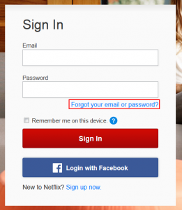 Reset Netflix Password